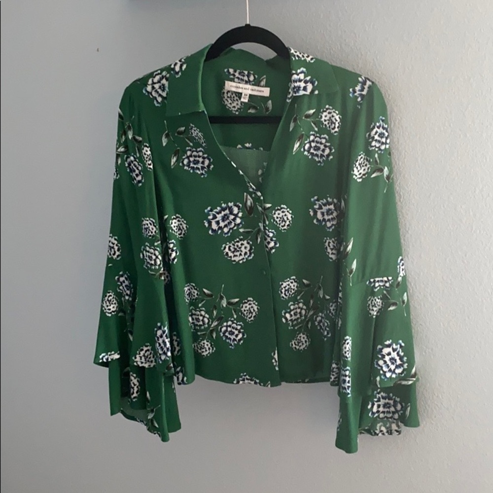 Revolve green top floral top